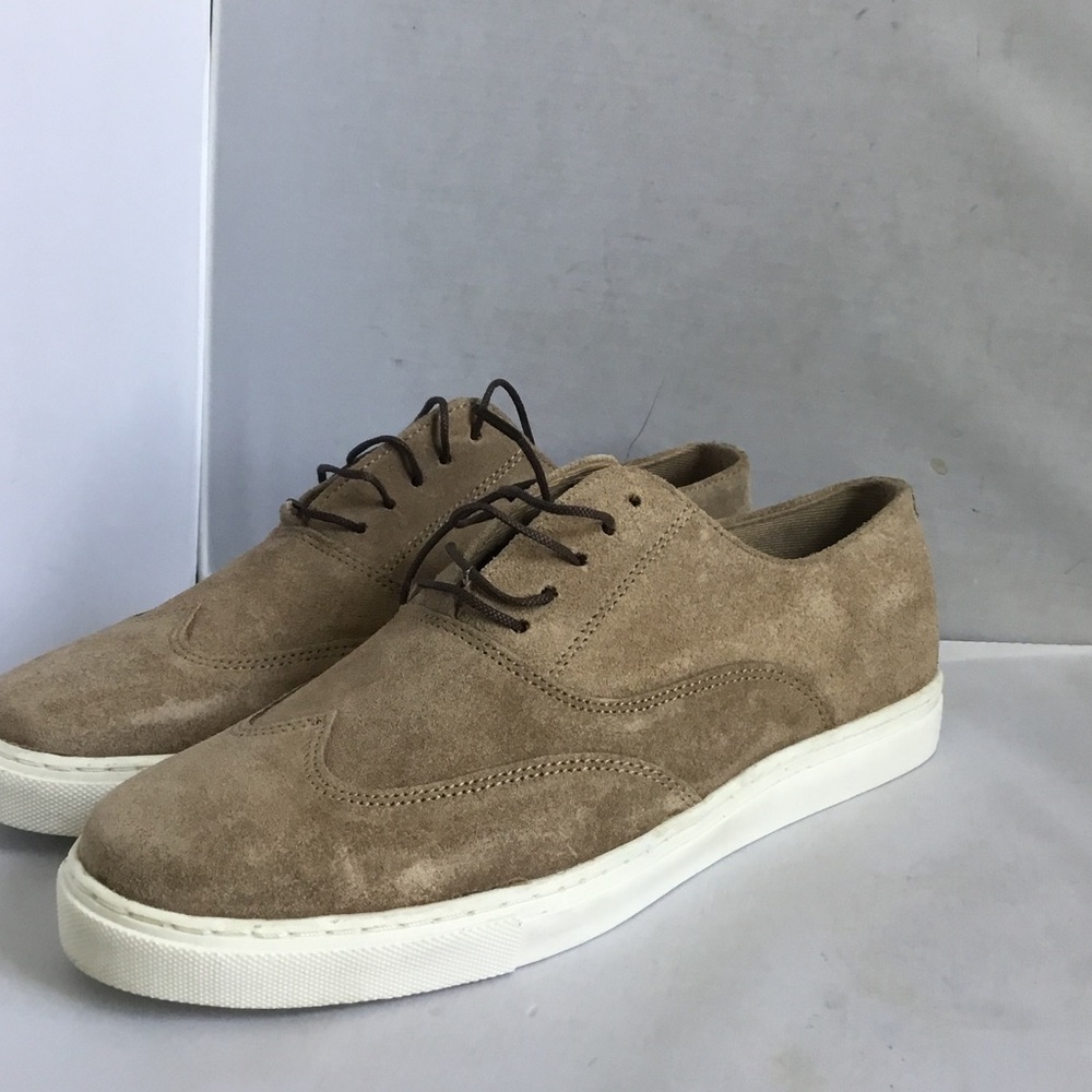 Kenneth Cole Men's Suede Casual Lace-Up Loafers in Tan with Dark Brown Laces